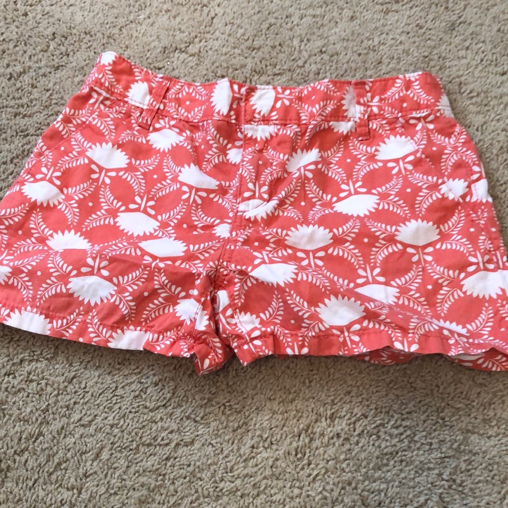 Patterned denim shorts